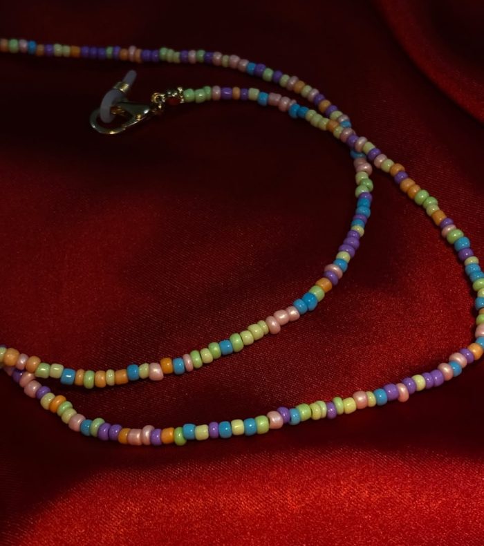Pastel Rainbow Beaded Eyewear & Mask Chain